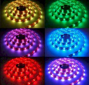 BANDA LED RGB 14.4W/m, 12V DC, SMD5050, 60LED/m, IP65