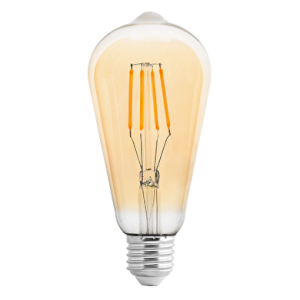 Bec LED glob cu filament dimabil, 4W, E27, 2500K, 220-240V AC, Chihlimbar