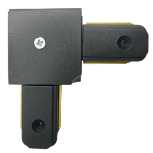 Conector colt pentru sina, 2 pini, negru