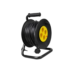Prelungitor cu tambur 25m 4 prize Schuko 3200W protecție copii Optonica