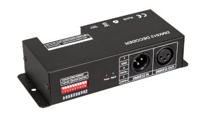 Controller DMX pentru iluminat LED RGB, 24A, 12-24V DC, 288W