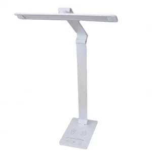 Lampă de birou LED 7W cu încărcare wireless, CCT 3000K-6000K, Alb Optonica