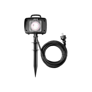 Prelungitor Exterior cu Timer 2 Prize 5m 3500W IP44 Optonica