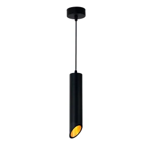 Lustră suspendată GU10/MR16 corp negru interior auriu 60x300mm