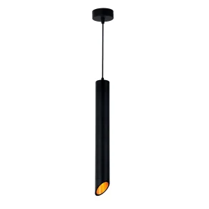 Lustră Suspendată GU10/MR16 Corp Negru Interior Auriu 60x500mm