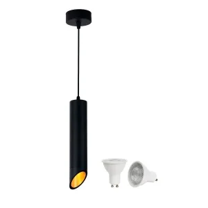 Lustră Suspendată LED 5W GU10 Lumină Caldă 2700K Negru/Auriu Optonica
