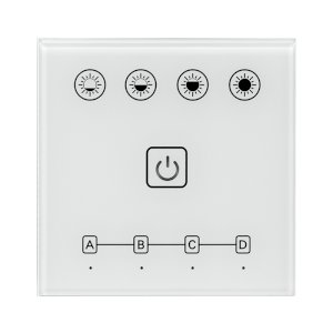 DIMMER TACTIL SMART PERETE, 2.4G RF, ILUMINAT LED, GAMA RF 2.4g (ssd), 4 ZONE