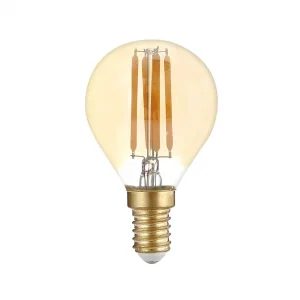 Bec LED Filament E14 4W G45 Lumină Caldă 2500K Sticlă Aurie Dimabil