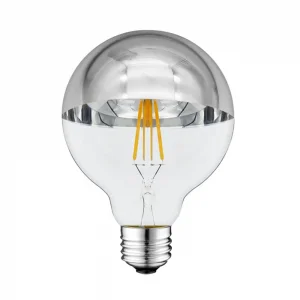 Bec LED E27 G95 7W Filament Half Silver 2700K Lumină Caldă Optonica