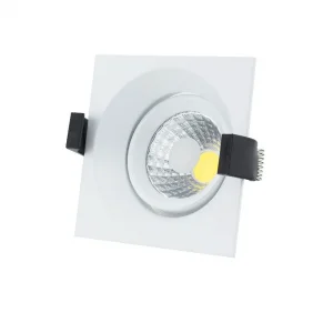 Spot LED COB Încastrabil Pătrat 8W 2700K Lumină Caldă Alb Optonica