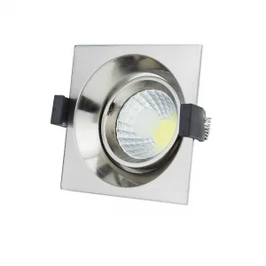 Spot LED COB 8W Încastrabil Pătrat Inox 6000K Lumină Rece Optonica