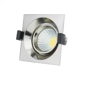 Spot LED COB 8W Încastrabil Pătrat Inox 4500K Lumină Neutră Optonica