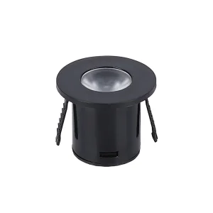 Spot LED Încastrabil 1W Rotund Negru 3000K Lumină Caldă Optonica