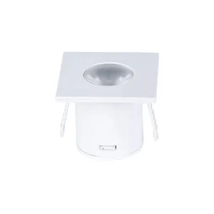 Spot LED Mobilier 1W Pătrat 3000K Lumină Caldă Corp Alb Optonica