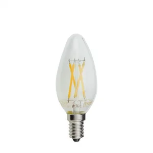 Bec LED Filament E14 4W Lumină Caldă 2700K Formă Lumânare C35