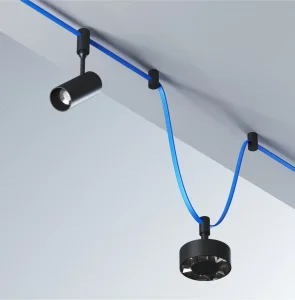 Set DIY Bandă LED Flexibilă pe Șină 7W 3000K Optonica - 5m Track Negru/Roșu cu 3 Spoturi