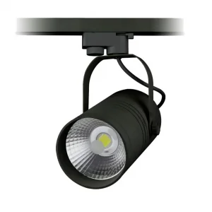 Spot LED pe șină COB 25W 2000lm Lumină Rece 6000K Negru Optonica