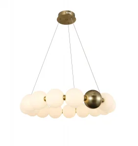 Lampă Suspendată LED 27W Optonica Ф620mm Lumină Caldă 3000K Cupru+Alb