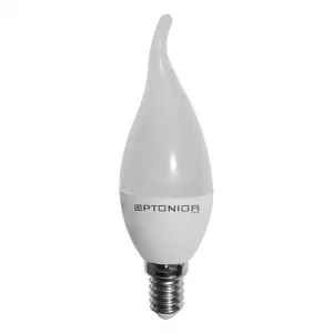 Bec LED E14 6W Lumină Rece 6000K Formă Lumânare C37 Optonica