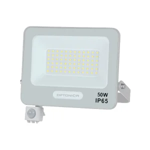 Proiector LED 50W cu Senzor Mișcare IP65 Lumină Rece 6000K Optonica