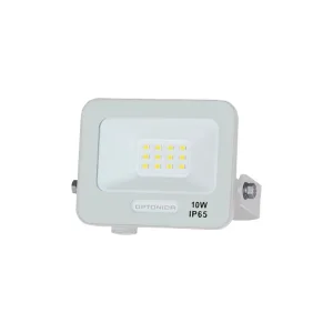 Proiector LED 10W 900lm Lumină Rece 6000K IP65 Alb Optonica