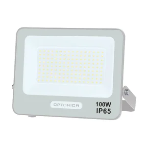Proiector LED 100W Optonica 9000lm Lumină Caldă 3000K IP65 Alb