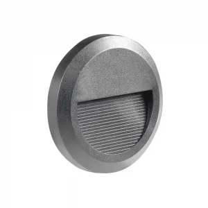 Lampă LED Trepte Rotundă 2W Lumină Caldă 3000K Gri Optonica