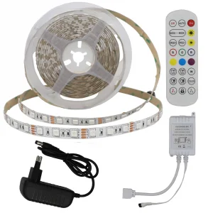 Kit Bandă LED RGB 5m 36W 60LED/m cu Telecomandă și Controller Optonica
