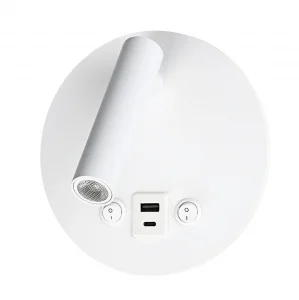 Aplică LED 8W cu Întrerupător și USB 4200K Lumină Neutră Alb Optonica