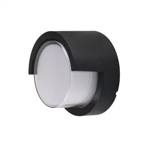 Aplică LED Perete Rotundă Neagră 12W 4000K IP65 Optonica