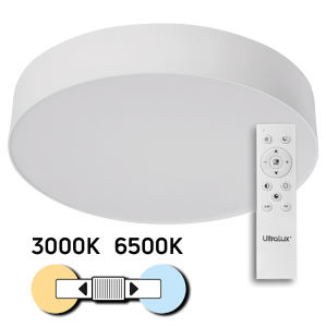 Lampa LED de tavan dimabila CCT cu telecomanda, rama alba, max. 72W, 3000K-6500?, rotunda, IP20