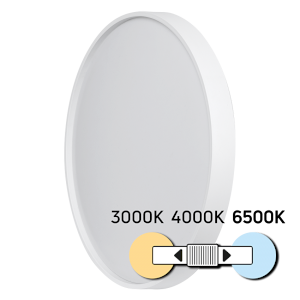 Lampa LED de tavan rotunda CCT, 24W, rama alba, 3000K/4000K/6500K, 220-240V AC, IP20