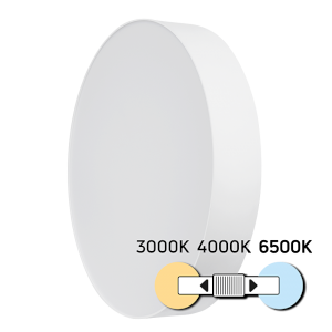 Lampa LED de tavan rotunda CCT, 36W, rama alba, 3000K/4000K/6500K, 220-240V AC, IP20