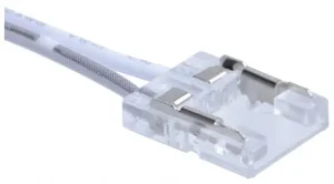 Conector Capăt Bandă LED COB 8mm cu Cablu Alb Optonica
