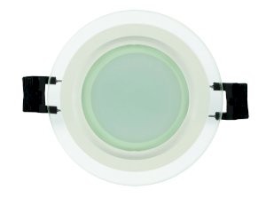 Panou LED cu sticla, incastrabil, rotund, 6W, SMD2835, lumina calda, IP44