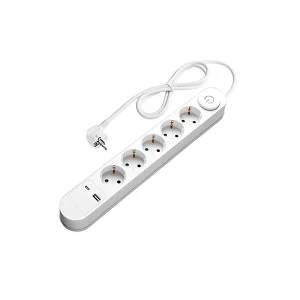 Prelungitor Optonica 5 Prize Schuko + USB-A/USB-C 3500W Buton ON/OFF
