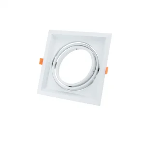 Inel Montaj Spot AR111 Dreptunghiular Reglabil Alb 180x180mm Set 2 Buc Optonica