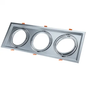 Inel Montaj Încastrat 3xAR111 Reglabil Rectangular Argintiu Optonica