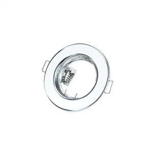 Inel Montaj Spot LED GU5.3 Rotund Fix Crom Aluminiu 80mm Optonica