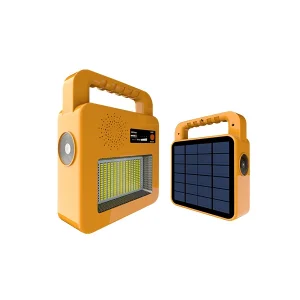 Lampă LED Solară Portabilă cu Bluetooth și Difuzor 3.5W Galben Optonica