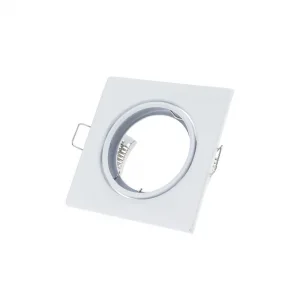 Inel Spot Reglabil Pătrat Alb G5.3 MR16 82mm Optonica