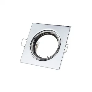 Inel Spot Reglabil Pătrat G5.3 Crom 82mm Optonica