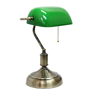 Lampă de masă E27 bronz cu abajur sticlă 280x380mm Optonica