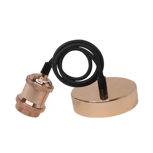 Suspensie Vintage E27 Pearl Black cu finisaj cupru Optonica