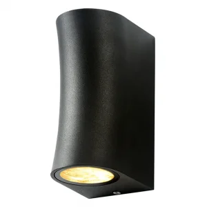 Aplică Perete Aluminiu Neagră 2xGU10 35W Interior-Exterior Optonica