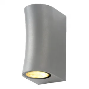 Aplică LED Perete Aluminiu Argintiu 2xGU10 35W IP54 Optonica