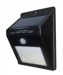 Aplică LED Solară Neagră 0.75W 6000K IP54 cu Baterie Optonica