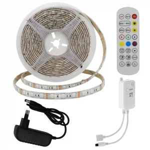 Kit Bandă LED RGB 5m 36W 60LED/m IP54 Telecomandă + Bluetooth Optonica