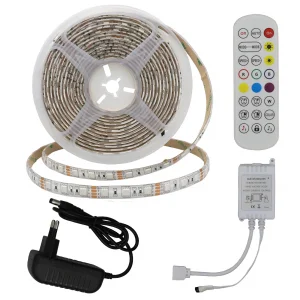 Kit Bandă LED RGB 5m 36W 60LED/m IP54 cu Telecomandă Optonica