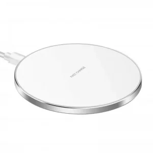 Încărcător Wireless Fast Charge 15W Optonica Alb Compact Ø100mm